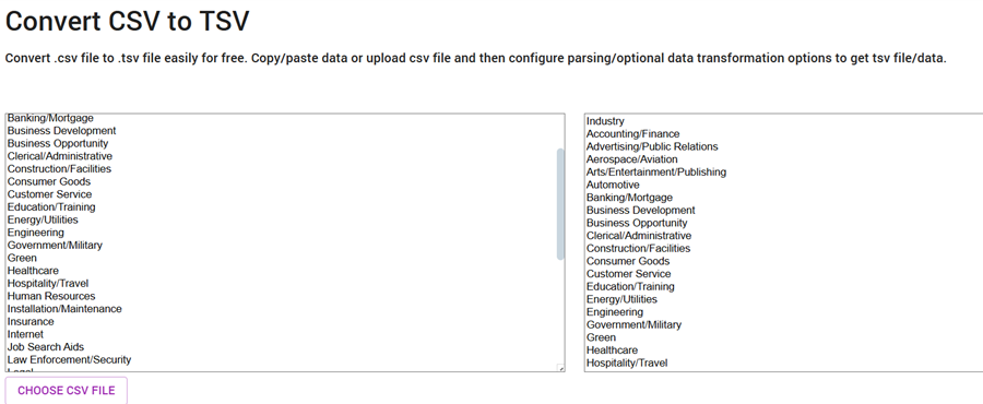 CSV Converter from Text Compare